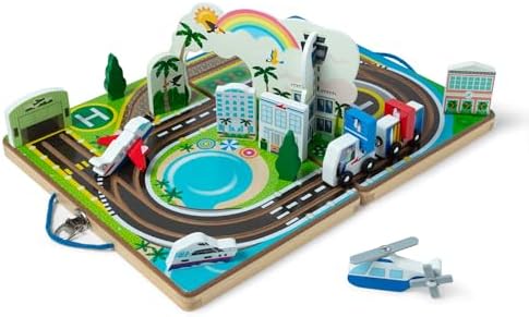 Melissa & Doug Take-Along Airport Wooden Play Set with Vehicles by Unknown