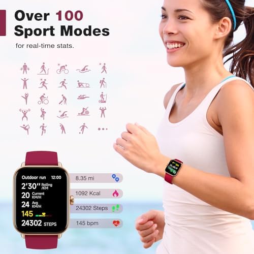 Fitpolo Smart Watch for Women,1.8” Touchscreen, Bluetooth Call, Alexa Built-in,24/7 Heart Rate SpO2 Monitor,Step Counting,Sleep Tracking, IP68 Waterproof Fitness Tracker Watch for Android iPhone - Image 7