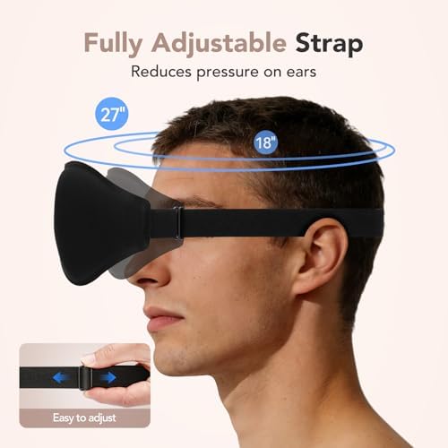 Sleep Mask for Side Sleepers, 100% Blackout 3D Contoured Eye Mask, Black - Image 4