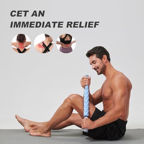 Muscle Roller,EVA Material, Massage Roller Stick for Athletes and Office Workers, Relieves Muscle Tension and Pain(EVA Blue) - Image 5