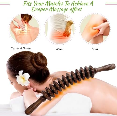 Wood Therapy Massage Roller Stick for Muscle Relief & Cellulite Reduction - Image 3