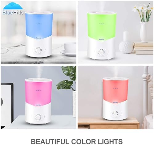 BlueHills 1000 ML Essential Oil Diffuser Premium Humidifier Large 1L White - Image 3