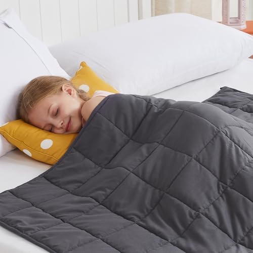 CuteKing Weighted Blanket (7lbs, 40"x 60", Grey) Heavy Blanket for 60-80lbs, Weighted Blanket for Cooling & Heating with Premium Glass Beads, Thick Blanket All-Season by CuteKing