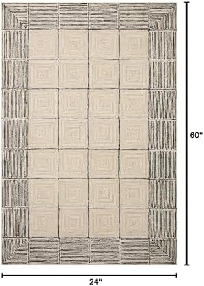 Loloi Chris Loves Julia Francis Cream/Black 2'-0" x 5'-0" Accent Rug - Image 2