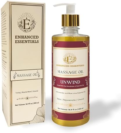 Unwind Massage Oil with Rosehip,Apricot & Vitamin E by |Scented with Pure Essential Oils only|Silky,Relaxing & Nourishing|Ideal for Date Nights||16.9 fl oz (500ml) - Image 5