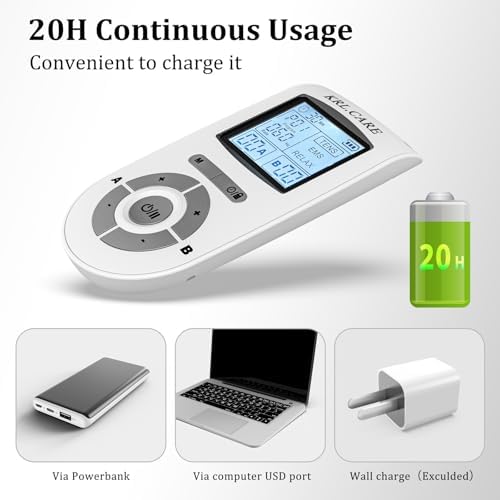 Dual Channel TENS EMS Unit 40 Intensities for Gradual Pain Relief Therapy, 24 Modes Muscle Stimulator, Electronic Pulse Massager with 8 Pads, Dust-Proof Drawstring Storage Bag - Image 4