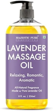 Majestic Pure Lavender Massage Oil, Relaxing Aromatherapy, 8 Fl Oz by BeautyandPersonalCare