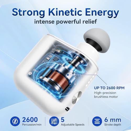 OKACHI GLIYA Mini Portable Massage Gun with 3 Heads All-in-One Storage Case - Image 6