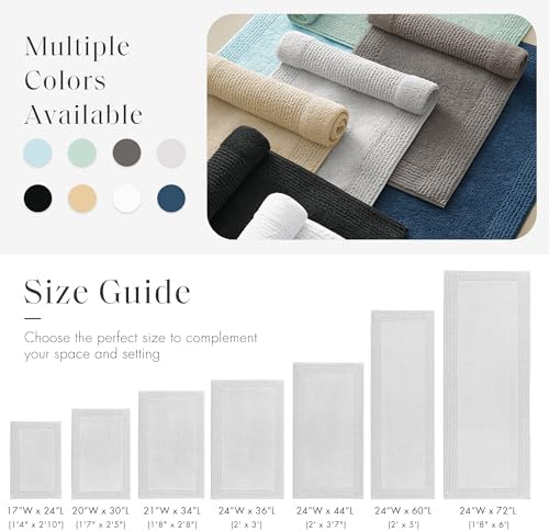 Madison Park Splendor Reversible 100% Cotton Tufted Bathroom Rug-3000 GSM Hotel Quality Luxurious Plush Medium Pile Bath Mat Absorbent, Quick Dry, Shower Room Décor, 21x34, Grey (Pack of 4) - Image 5