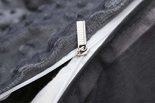 F.Y.Dreams Weighted Blanket Duvet Cover 60x80 inches with 8 Ties,Zipper on Long Side/Cotton&Minky Dot, Dark Grey/Just Duvet Cover - Image 5
