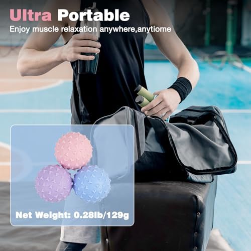 WOVTE Massage Lacrosse Ball Set for Sore Muscles, Shoulders, Neck, Back, Foot, Body, Deep Tissue, Trigger Point, Muscle Knots, Yoga and Myofascial Release - Image 7