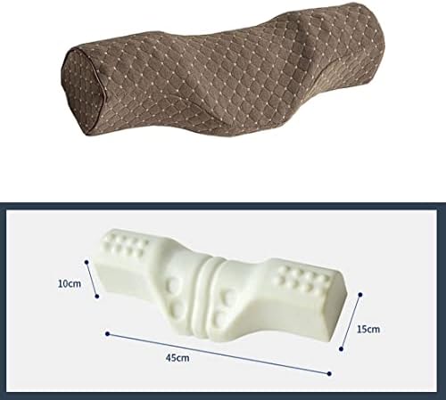 Cervical Neck Pillow for Pain Relief Sleeping, Neck roll Pillow Memory Foam for Stiff Neck Pain Relief ，Travel Bolster Pillow for Bed for Side Sleepers Back Sleeper. (Brown) - Image 4