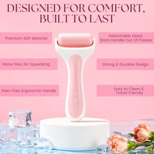 Ice Roller for Face, Premium Facial Ice Roller and 2X Rollers for Long Lasting Cold - Eye Roller for Puffy Eyes & Cold Massage for Migraines (Pink) - Image 4