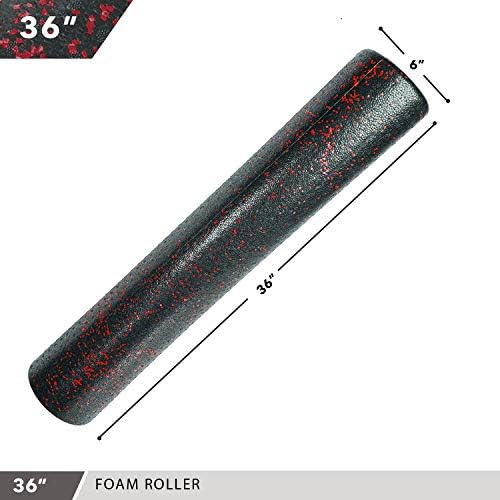 High Density Muscle Foam Rollers by Day 1 Fitness - Sports Massage Rollers for Stretching, Physical Therapy, Deep Tissue, Myofascial Release - Ideal for Exercise and Pain Relief - Speckled Red, 36” - Image 3