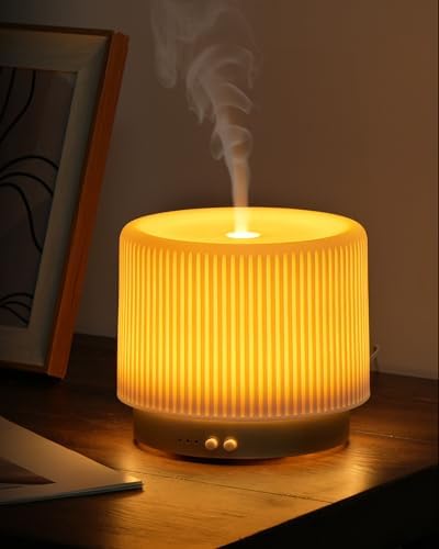 Essential Oil Diffuser - 280ml Ceramic Diffuser for Large Room & Commercial Use, 2.4MHz Aromatherapy Diffuser with Cool Mist Humidifier & Night Light, Ideal for Bedroom, Office, Yoga, Spa, Gifts by ONABOVIVA