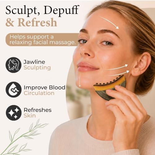 Lymphatic Contour Face Brush, Facial Brush for Lymphatic Drainage, Dry Lymphatic Massage Brush, Face Sculpting Brush, Lymphatic Drainage Massager, Contour Face Brush, Face Depuffer, Facial Tool - Image 3