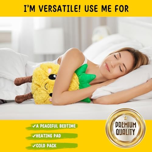 Pineapple Microwavable Unscented Heating Pad for Women and Kids- Cute Soft Cozy Pillow Plush Heatable Warm Stuffed Animals - Kawaii Hot and Cold Plushie Food Toy - Pineapple Gifts for Girls and Boys - Image 5