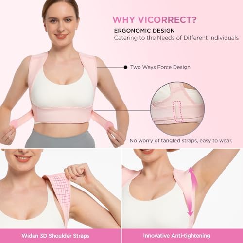 Vicorrect Posture Corrector for Women and Men, Adjustable Upper Back Brace for Clavicle Support and Providing Pain Relief from Neck, Shoulder, and Upper Back (S/M) - Image 4