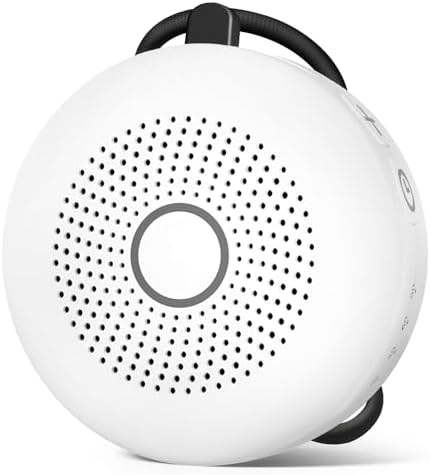 Sleepbox Portable White Noise Machine 30 Soothing Sounds Rechargeable Battery Small for Travel 32 Volume Control Noise Canceling Sleep Machine Sound Therapy for Baby Kids Adults (White) by Sleepbox