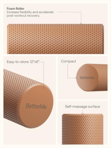 BetterMe Foam Roller for Muscle Recovery – High Density Exercise Roller for Back &Legs – Deep Tissue Massage Roller for Tension, Relief & Stretching (Mocha) - Image 5