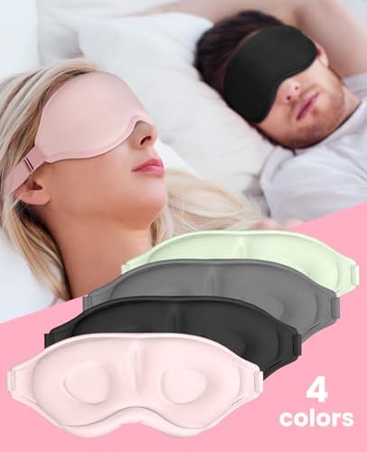 Sleep Mask for Side Sleeper Women Men, Light Blocking Eye Mask for Sleeping, 3D Contoured Cup Sleeping Mask for Zero Eye Pressure, with Adjustable Elastic Strap for Sleep Travel, Black - Image 6