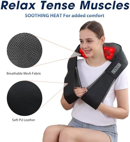 UFFAE Shiatsu Neck and Back Massager with Heat, Black Grey (NOT Cordless) - Image 5
