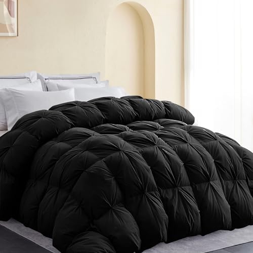 SNOWMAN Premium Down Comforter King Size, Black Duvet Insert All Season by SNOWMAN