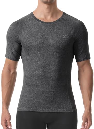 Roadbox Compression Shirt Men Short Sleeve, Cool Dry Base Layer Athletic Undershirts, Workout T-Shirt for Sports Gym Running - Image 2