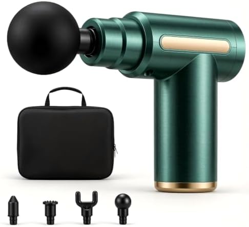 Small Massage Gun Handheld Deep Tissue Massager Gun Ideal Gift for Men & Women (Green) by Unknown