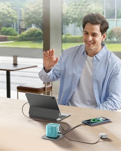 W & O 60W Gan Fast Charger Wall Plug, Built-in Retractable USB-C & L Cables - Image 2