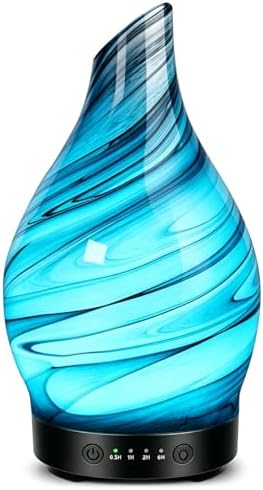Essential Oil Diffuser 150ML, Glass Aromatherapy Diffuser with 4 Timer Settings & 7 Color Changing, Waterless Auto Shut-Off, Ultra Quiet Oil Diffuser, Mothers Day for Home, Office, Yoga, Spa by Maromamix