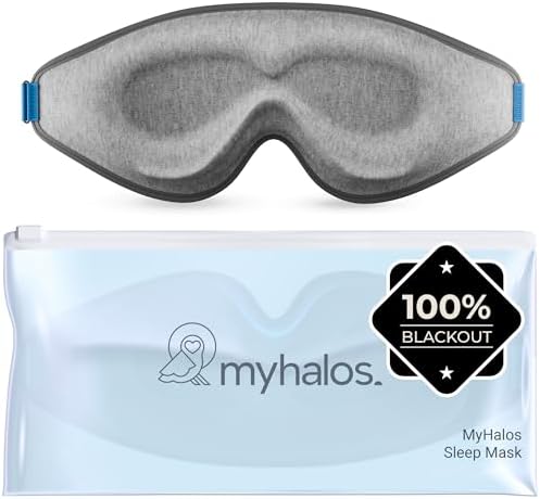 MyHalos® Sleep Mask for Men and Women, 3D Blackout Eye Masks for Sleep by myhalos