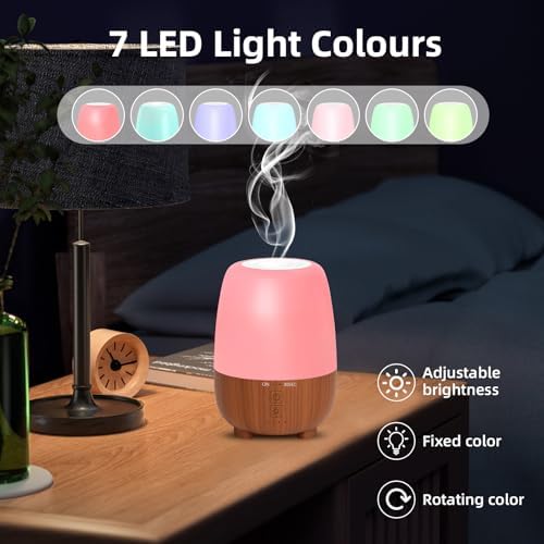 SEEDSEEL 150ML Rechargeable Battery Essential Oil Diffuser, Portable Cordless Aromatherapy Diffuser with 7-Hour Runtime, 7 LED Color Changing Lights for Bathroom,Bedroom, Office, Outdoor - Image 7