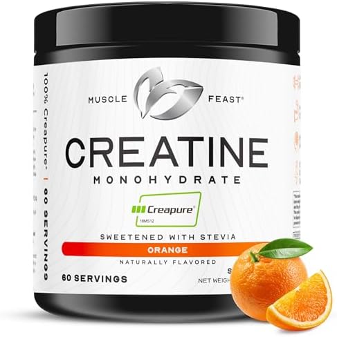 Muscle Feast Creapure Creatine Monohydrate Powder, Orange (300g) by MuscleFeast