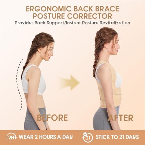 Posture Corrector for Women/Men Adjustable Full Back Brace Support - Image 2