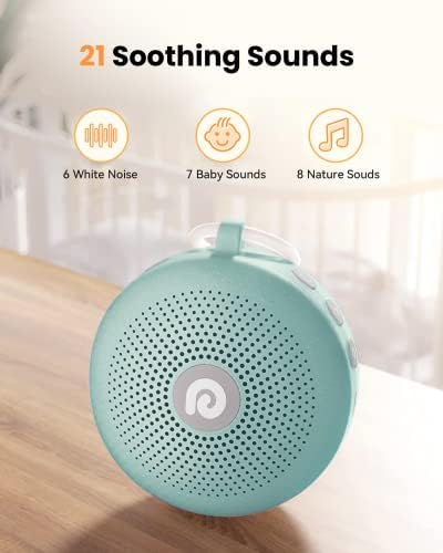 Dreamegg Sound Therapy Machine - Portable Sound Machine for Baby Adult, Features Powerful Battery, 21 Soothing Sound, Noise Canceling for Office & Sleeping, Sound Therapy for Home, Travel, Gift, Green - Image 3