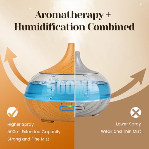Hanolly Essential Oil Diffuser for Home 500ML (Wood) - Image 5