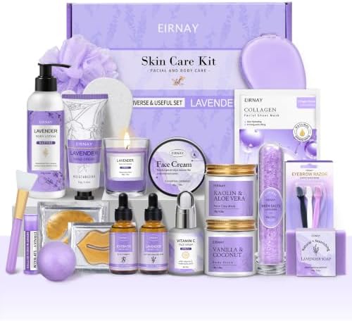 Gifts for Women, Spa Gifts Basket for Women, 21pcs Lavender Skin Care Set by Unknown
