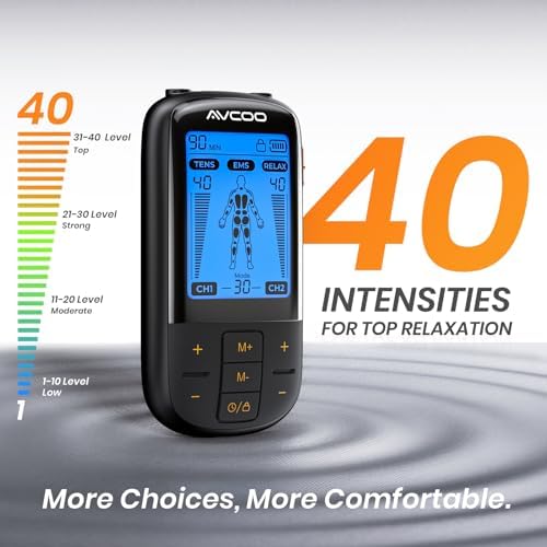 AVCOO 3-in-1 TENS Unit Muscle Stimulator with 30 Modes for Pain Relief - Image 4
