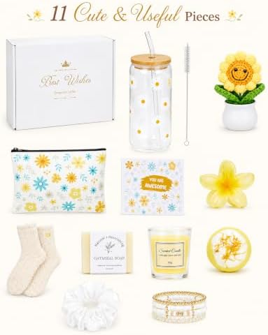 Bafeil Sunflower Gift Basket, Birthday Gift for Girls, Self Care Gifts - Image 2