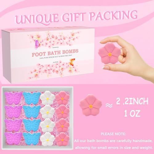 Bath Foot Bombs, 16 Pack Foot Soak with Bath Salt and Tea Tree Oil. Organic Natural Handmade Aroma Pure Essential Oil Bubble Foot Balls for Foot Callus, Dry Cracked, Stubborn Foot Odor Scent. - Image 6