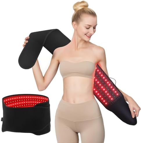 Red Light Therapy for Body, Infrared Red Lights Belt 660nm & 850nm Infra LEDs Light for Body Back Knee Hands Waist Relax, Birthday Christmas Gift for Women Men Mom Father Lover 21.45*7.09 Inch by fyovuv