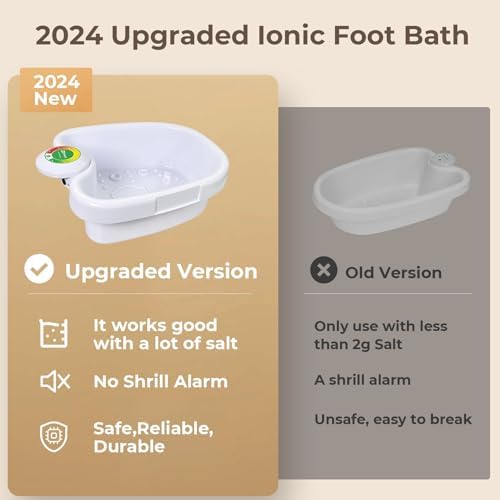 Upgraded Ionic Foot Bath Detox Machine – No Salt Limit, No Alarm Shutoffs | One-Touch 30-Min Auto Spa | 2 Arrays, 15 Liners & Detox Sea Salt | Home Foot Spa for Circulation & Relaxation - Image 3