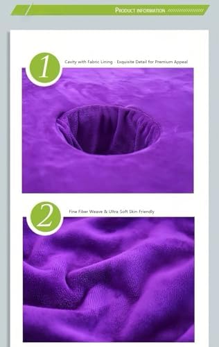 Massage Table Cover Towel with Face Cradle Hole, Premium Fitted Sheet with Locked Edges (White Square) - Image 3