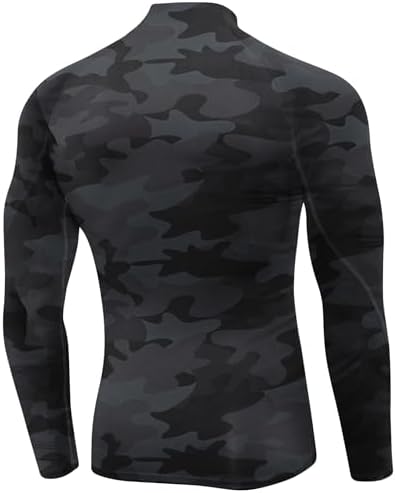 SPVISE Men's Compression Shirts Long Sleeve Mock Turtleneck Workout Tops - Image 4