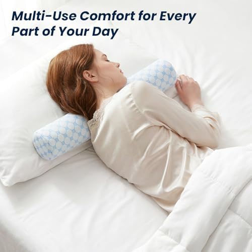 Neck Roll Cervical Pillow for Neck Pain Relief - Memory Foam Neck Pillow for Bed | Round Neck Pillows for Sleeping (Grey, X-Small - 3.5" H) - Image 7