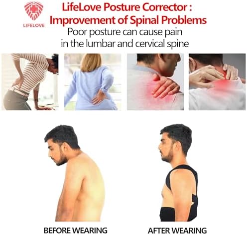 LifeLove Adjustable Posture Support Brace for Upper Back & Shoulders, Fits Height Under 200cm & Waist Under 120cm - Image 3