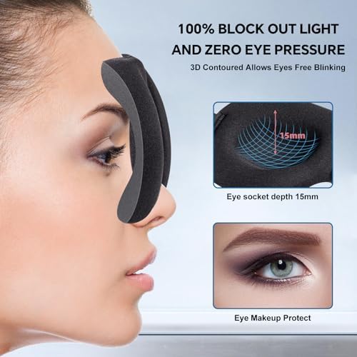 YIVIEW Sleep Mask for Back and Side Sleeper 3 Pack, 100% Blackout Eye Mask - Image 5