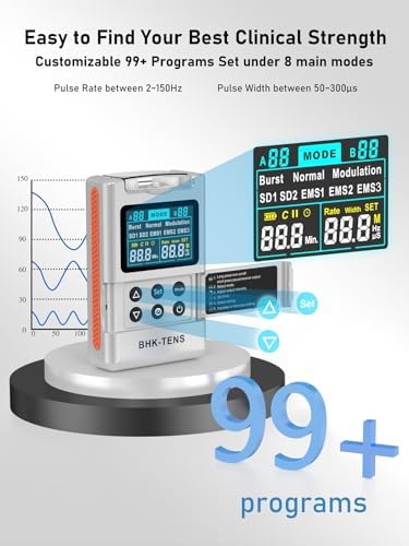 2025 TENS EMS Unit Muscle Stimulator for Back Pain Relief, Upgraded Color LCD TENS Machine for Chronic Pain, Muscle Relaxation, Home Use. with 8 Customizable Pulse Modes, 8 TENS Pads, 40 Intensitys - Image 5