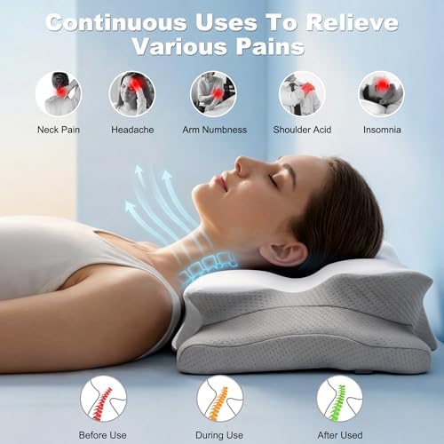 VYLEE Ergonomic Memory Foam Pillow for Neck Pain Relief – Cooling Side & Back Sleeper Support – Orthopedic Contour Bed Pillow with Breathable Cover – Cervical Support, Deep Sleep Comfort - Image 2